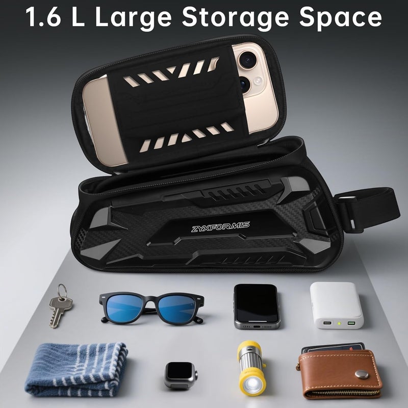 Zyxformis Bike Bag, Bike Accessories with Sun-Visor, Waterproof Bike Phone Holder with TPU Sensitive Touch Screen, Bicycle Top Tube Front Frame Bag Handlebar Bag with Rain Cover - Image 4